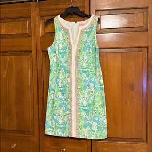 Lilly Pulitzer Janice Shift Dress It's a Zoo Limeade Sz10